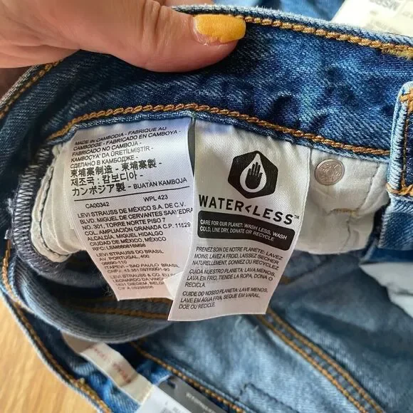 Levi's Ribcage Straight Ankle Jeans Blue 25x27 - Picture 7 of 12